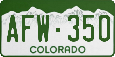CO license plate AFW350