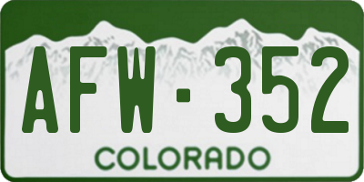 CO license plate AFW352