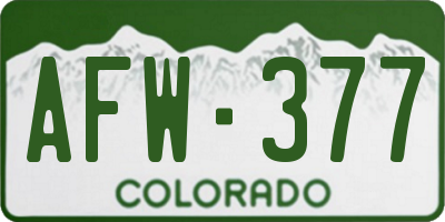CO license plate AFW377