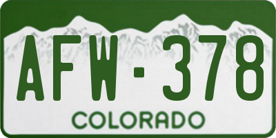 CO license plate AFW378