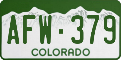 CO license plate AFW379