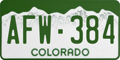 CO license plate AFW384