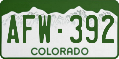 CO license plate AFW392