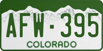 CO license plate AFW395