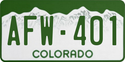 CO license plate AFW401