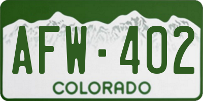 CO license plate AFW402