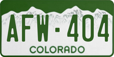 CO license plate AFW404