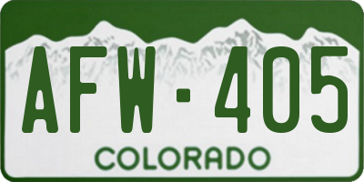 CO license plate AFW405