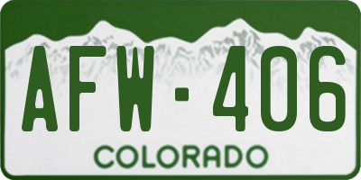 CO license plate AFW406