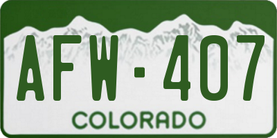 CO license plate AFW407
