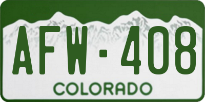 CO license plate AFW408
