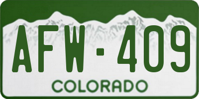 CO license plate AFW409