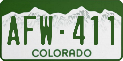 CO license plate AFW411