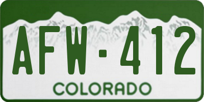 CO license plate AFW412