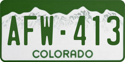 CO license plate AFW413