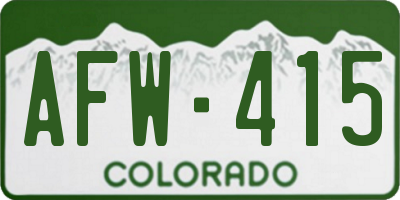 CO license plate AFW415