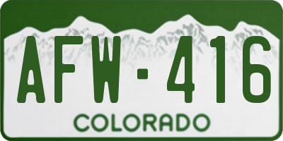 CO license plate AFW416