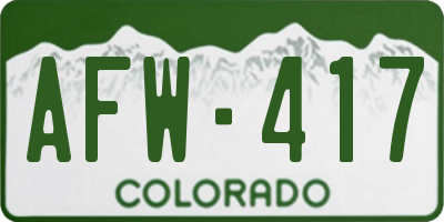 CO license plate AFW417