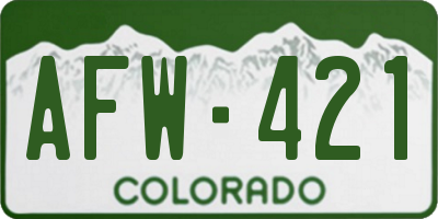 CO license plate AFW421