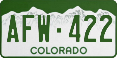 CO license plate AFW422