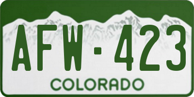 CO license plate AFW423