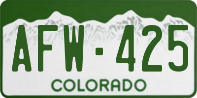 CO license plate AFW425