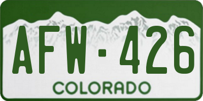 CO license plate AFW426