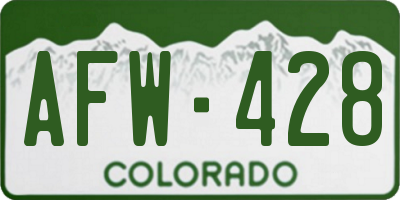 CO license plate AFW428