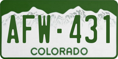 CO license plate AFW431