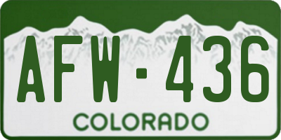 CO license plate AFW436