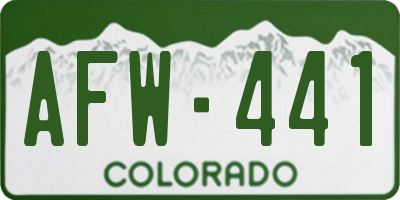 CO license plate AFW441