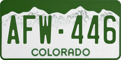 CO license plate AFW446