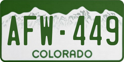 CO license plate AFW449