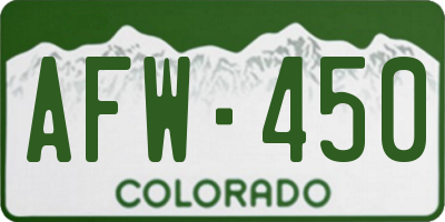 CO license plate AFW450