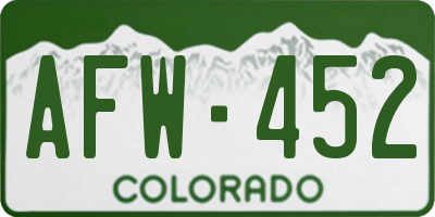 CO license plate AFW452