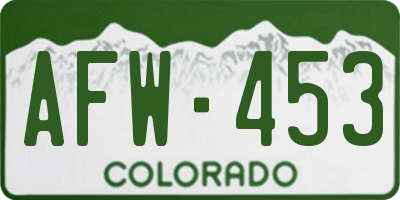 CO license plate AFW453