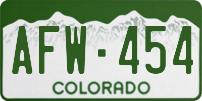 CO license plate AFW454