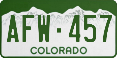 CO license plate AFW457