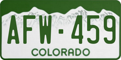 CO license plate AFW459