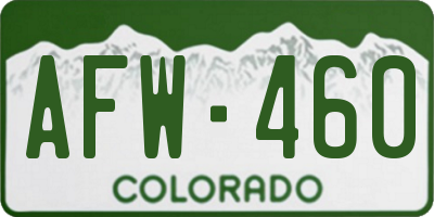CO license plate AFW460