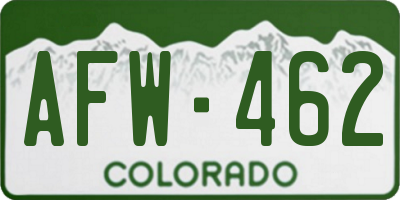 CO license plate AFW462