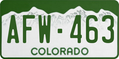 CO license plate AFW463