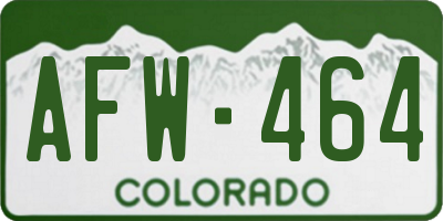 CO license plate AFW464
