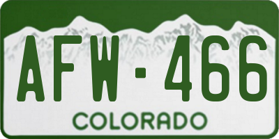 CO license plate AFW466