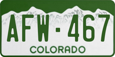 CO license plate AFW467