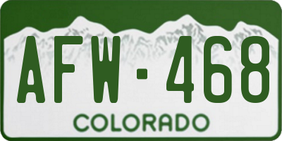 CO license plate AFW468