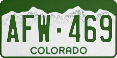 CO license plate AFW469