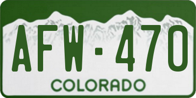 CO license plate AFW470