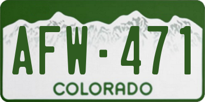 CO license plate AFW471