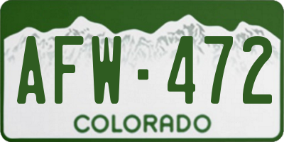 CO license plate AFW472